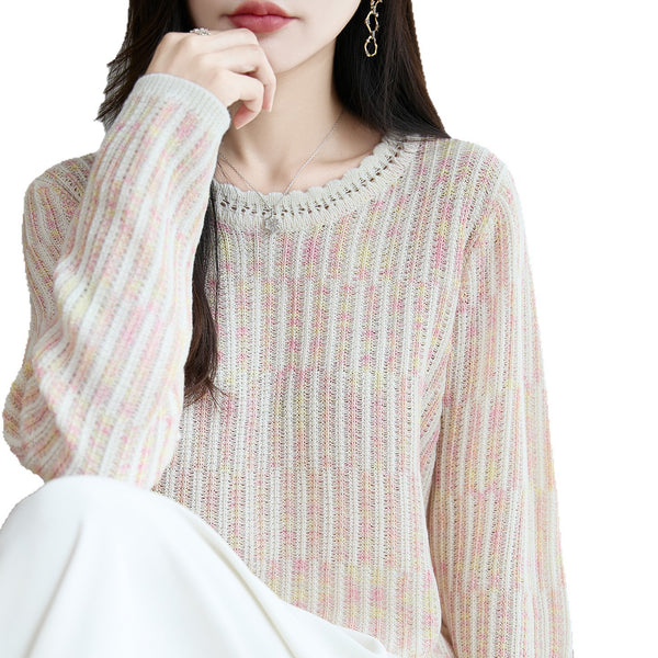 Hollow-Knit Crew Neck Sweater – view 2