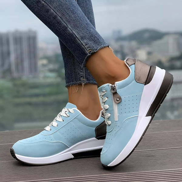 Product detail photo of Round Toe Lace Up Sneakers, Shoes, black, everyday style