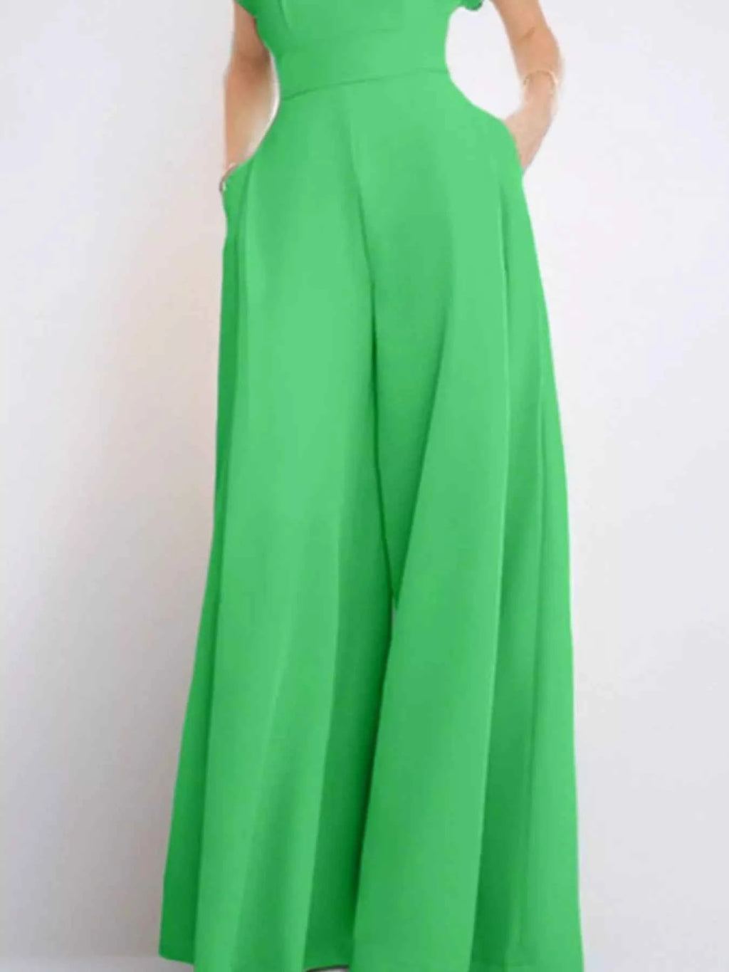 Plus size notched neck jumpsuit — additional view 6