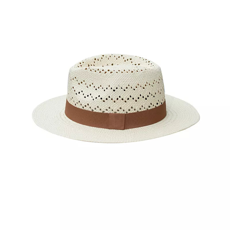 Straw hat with ribbon accent — additional view 5