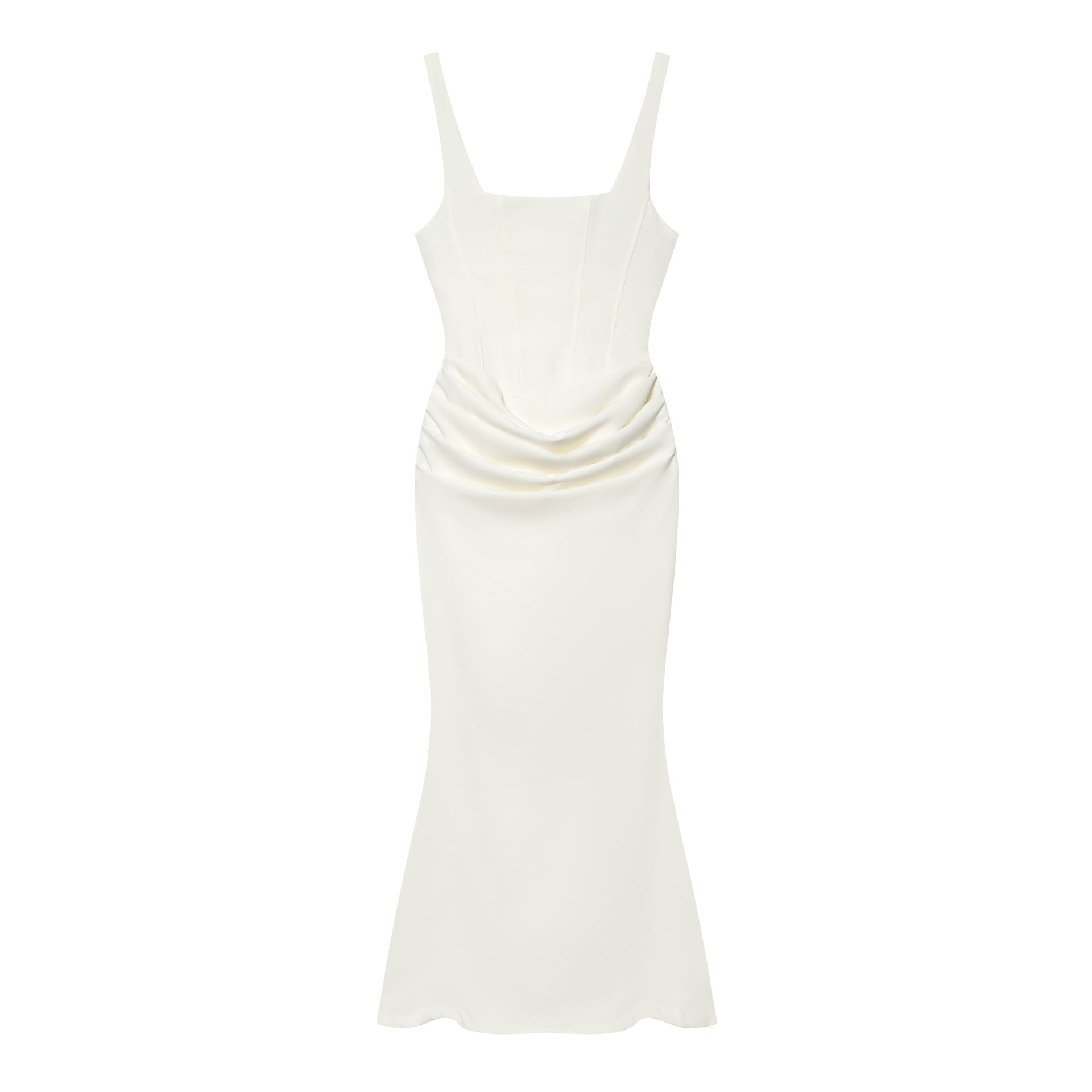 Wrap-Style High-Waist Evening Dress