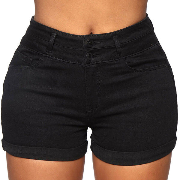 Women’s Slim-Fit Denim Shorts, shown in a clear product image