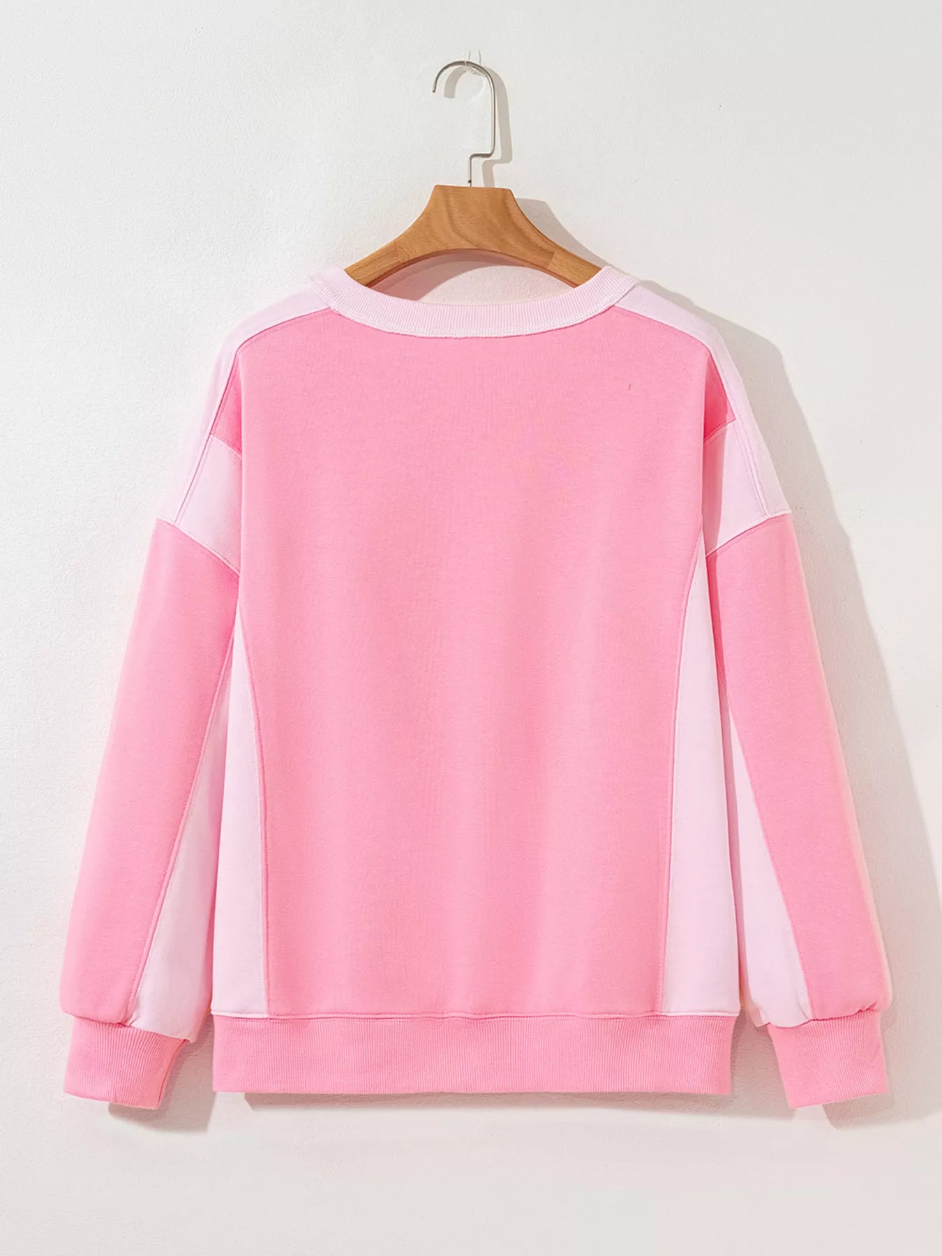 2-tone Color Block Patchwork Drop Shoulder Sweatshirt view 4