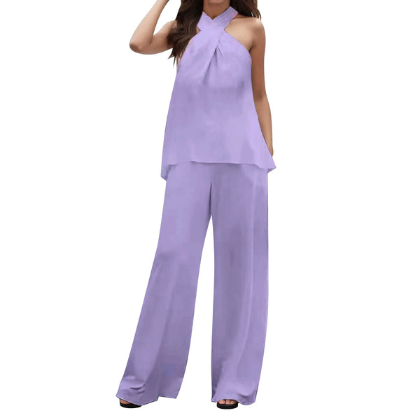 Women’s Halter Top & Wide-Leg Pants Set, alternate product view