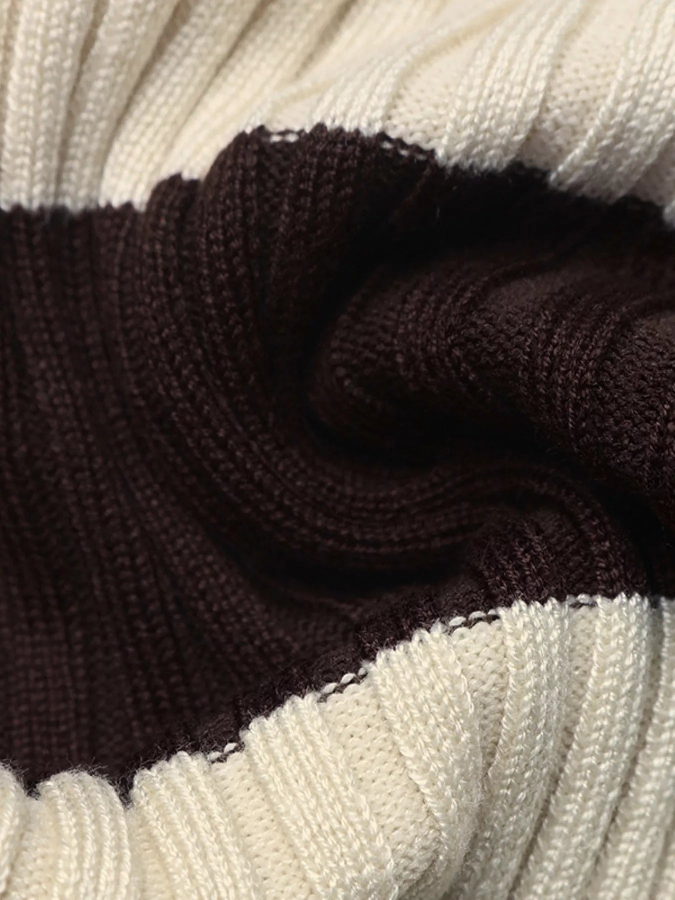 Striped Ribbed Knit Long Sleeve Sweater view 9