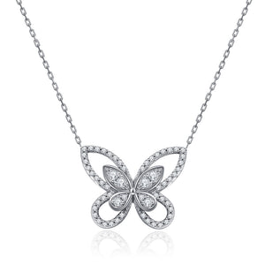 White plated clavicle chain pendant