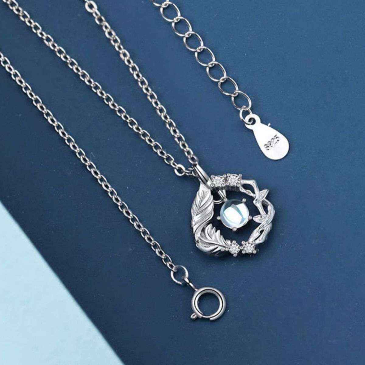 Pendant Necklace (Silver-Plated), close-up product view
