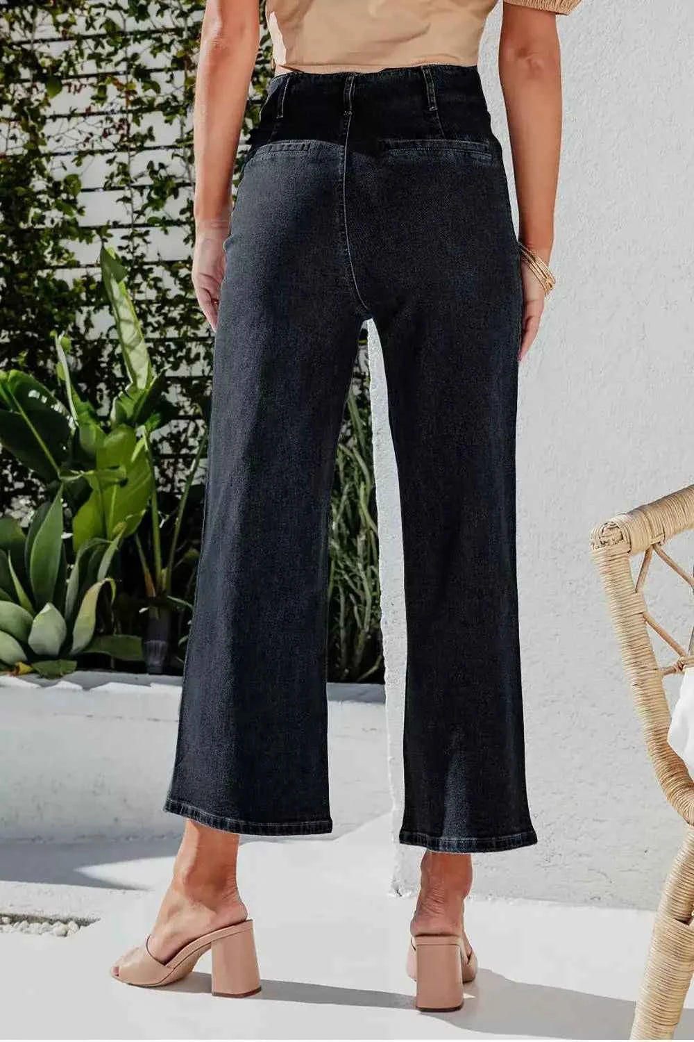 Wide-leg high-waisted jeans — additional view 6