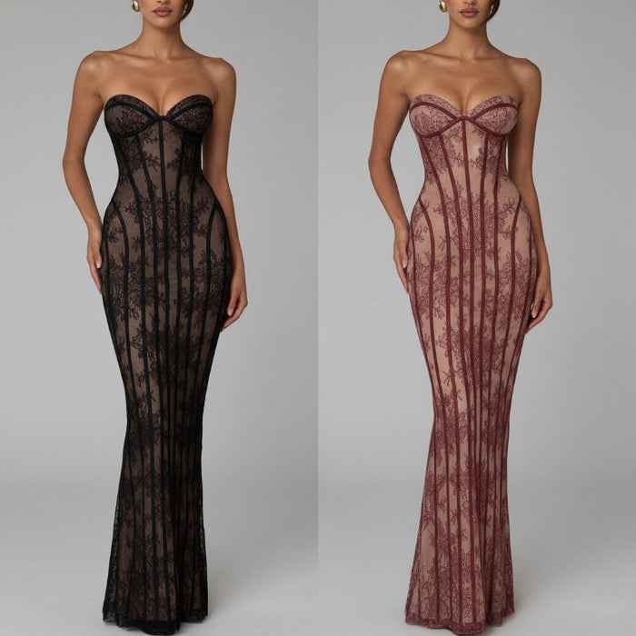 Lace off-shoulder bodycon dress — primary view