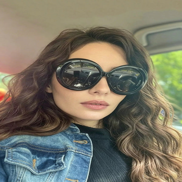 Oversized round frame sunglasses — primary view