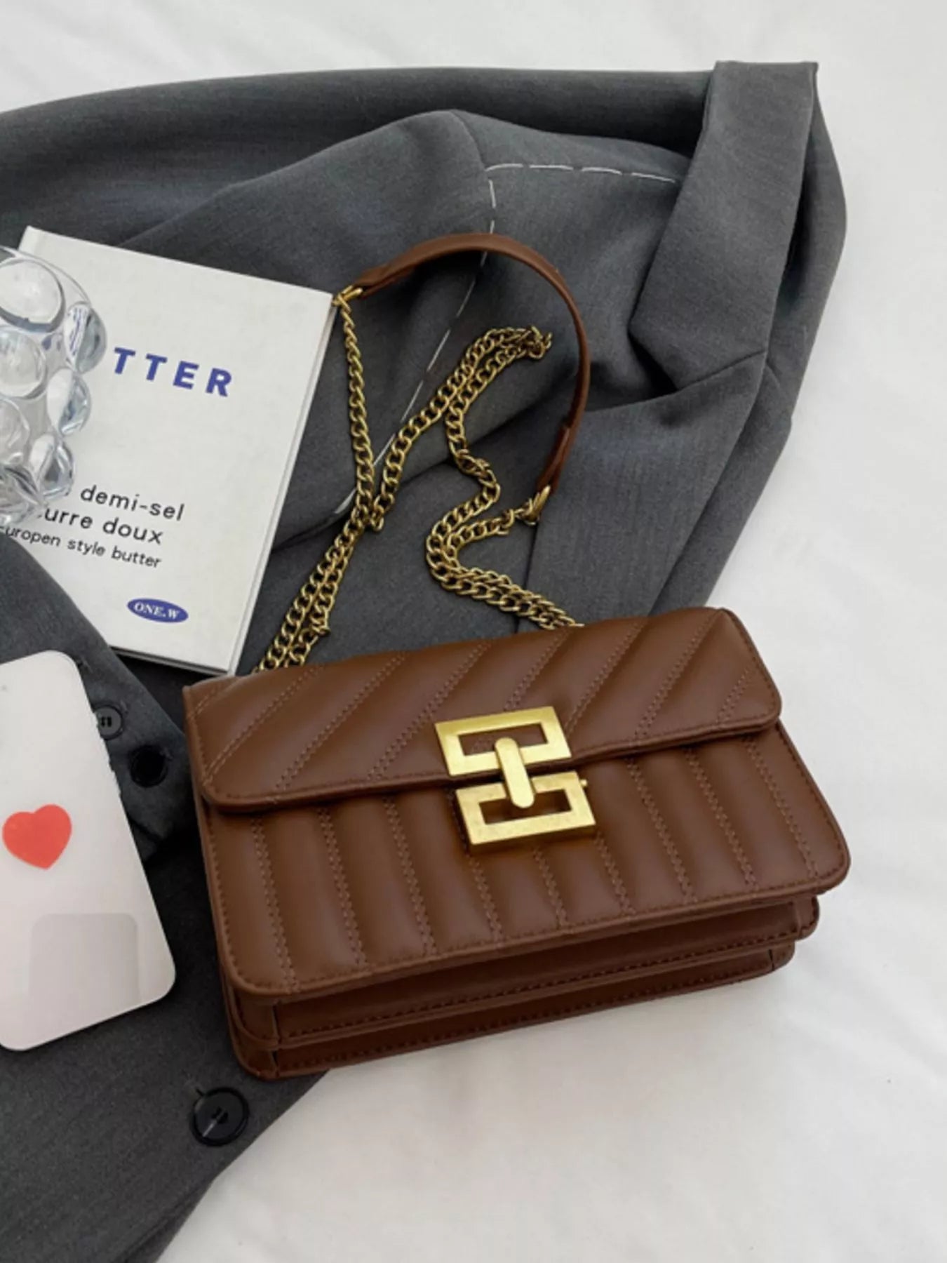 Quilted flap chain shoulder bag — additional view 3