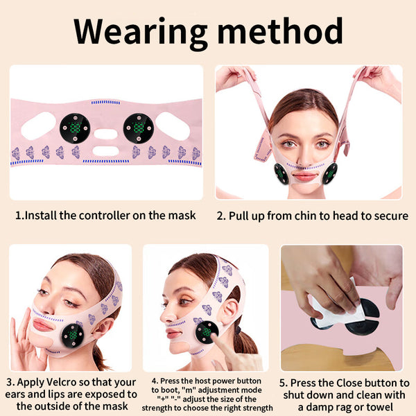 Face massage mask control buttons and mode settings