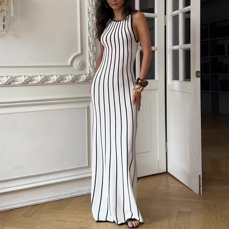 Women's Striped Colorblock Knit Dress, side product view