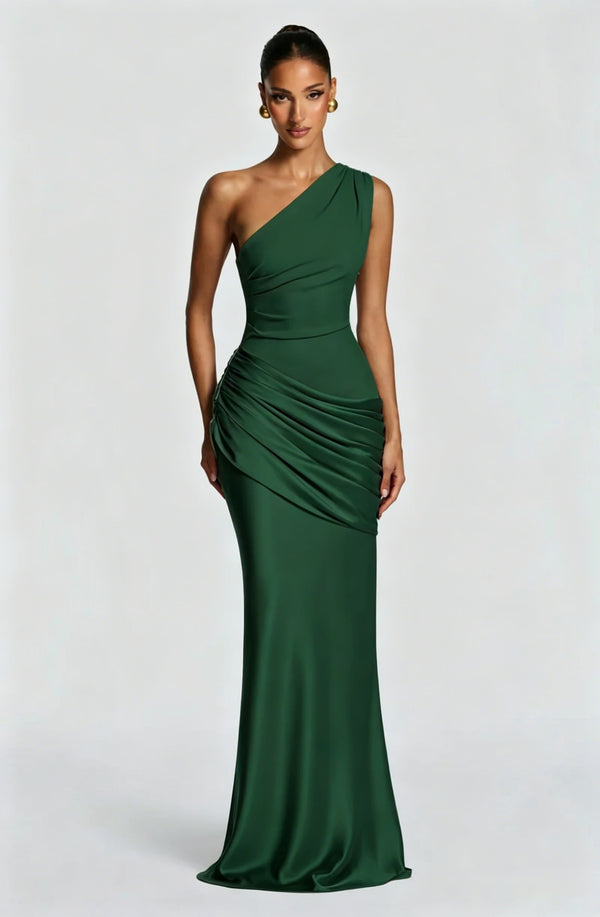 One-Shoulder Satin Mermaid Dress