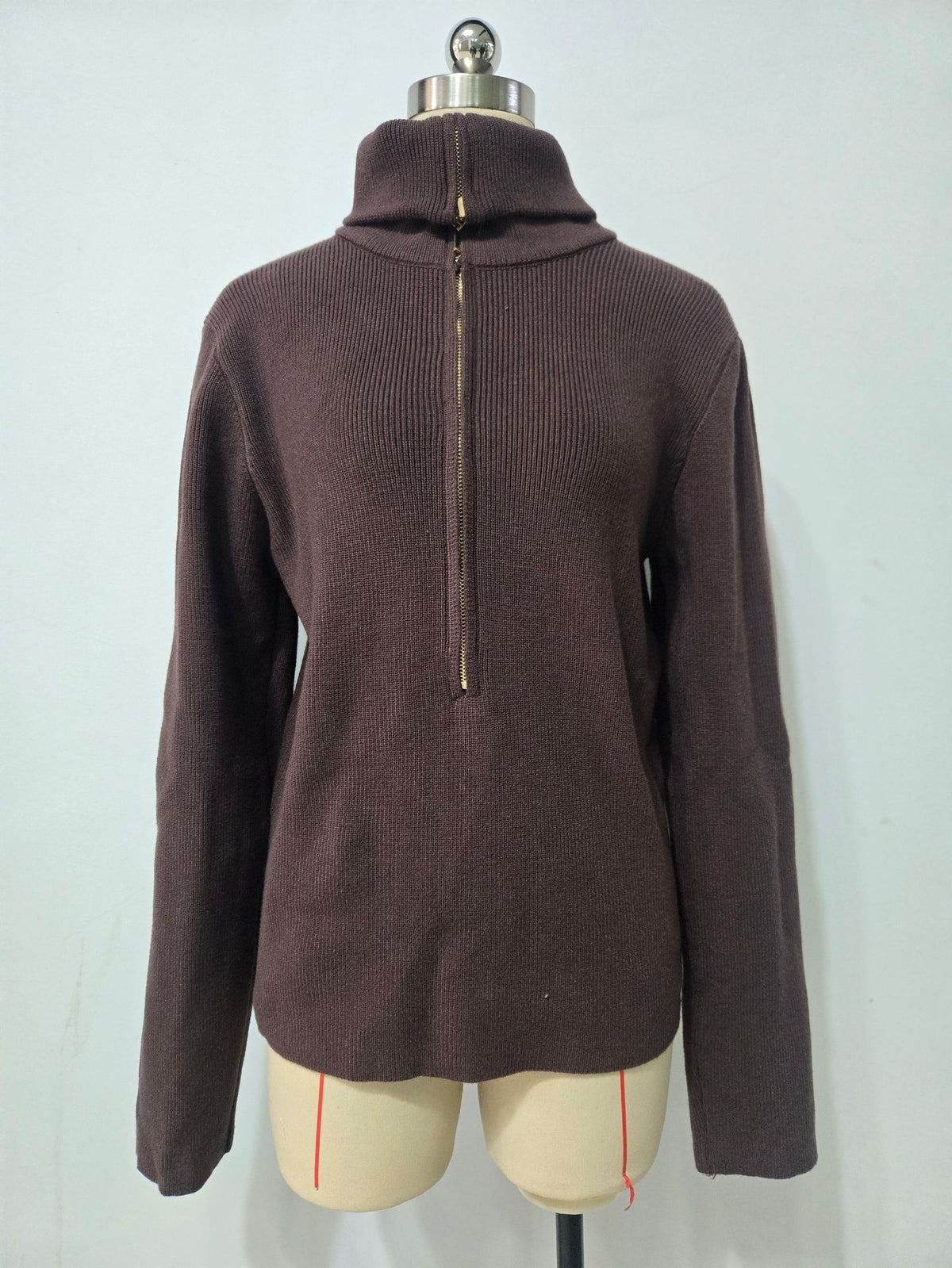 Women's Half-Zip Cotton Pullover Sweater-Splashis, alternate view 2
