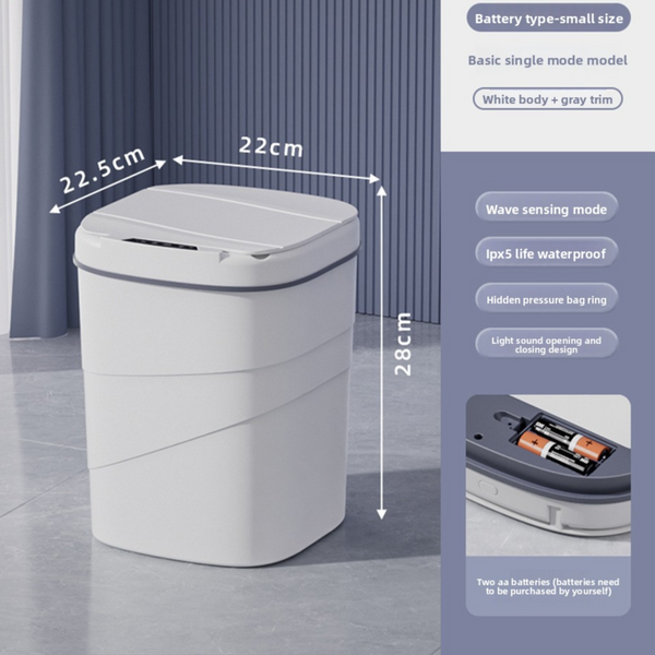 Trash can battery compartment detail