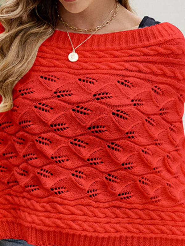 Cable Knit Batwing Sleeve Sweater view 8