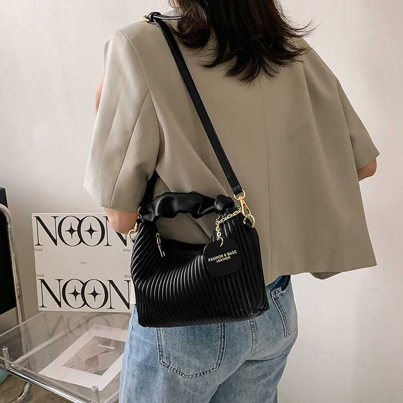 Pleated Cloud Crossbody Bag – PU Leather Shoulder Tote for Women, product view 7