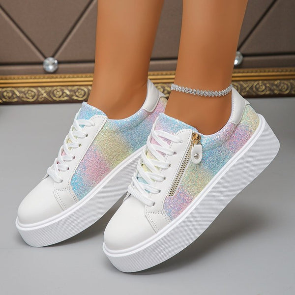 Sequin sneakers rubber outsole