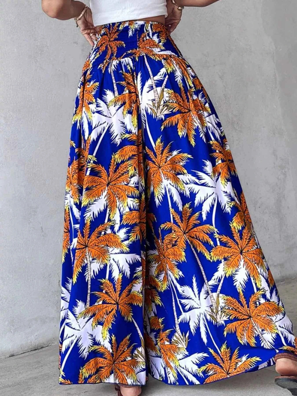 Printed Wide-Leg Pants for Effortless Style and Comfort-Bottom-Splashis-Splashis