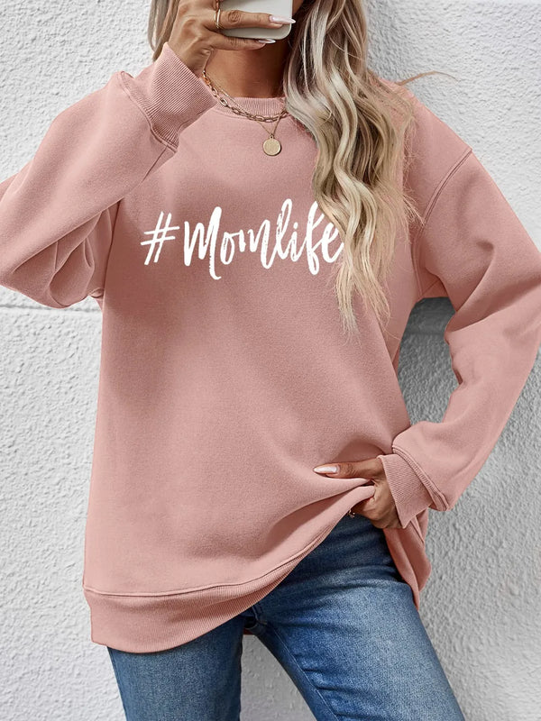 Letter Graphic Round Neck Sweatshirt view 7