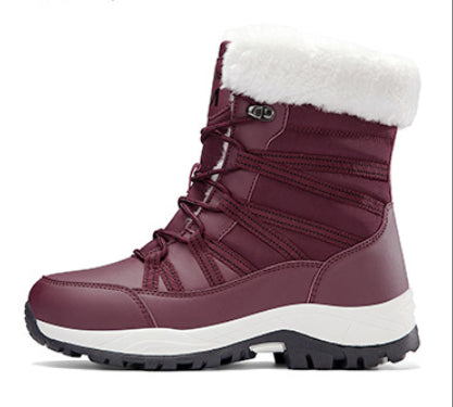 Pink fleece-lined boots