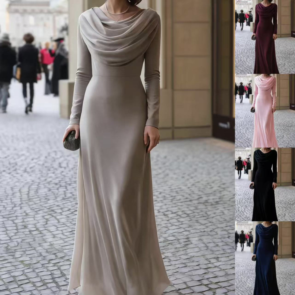 Long-Sleeve Evening Gown additional product view