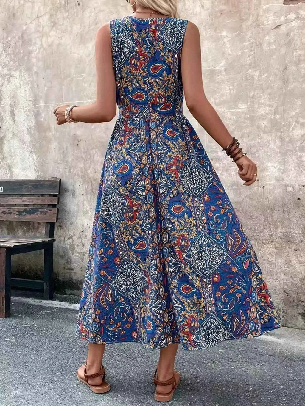 Sleeveless paisley print romper — additional view 11