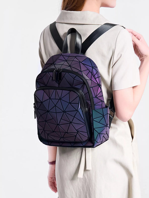 Medium Geometric PU Leather Backpack — product image 2