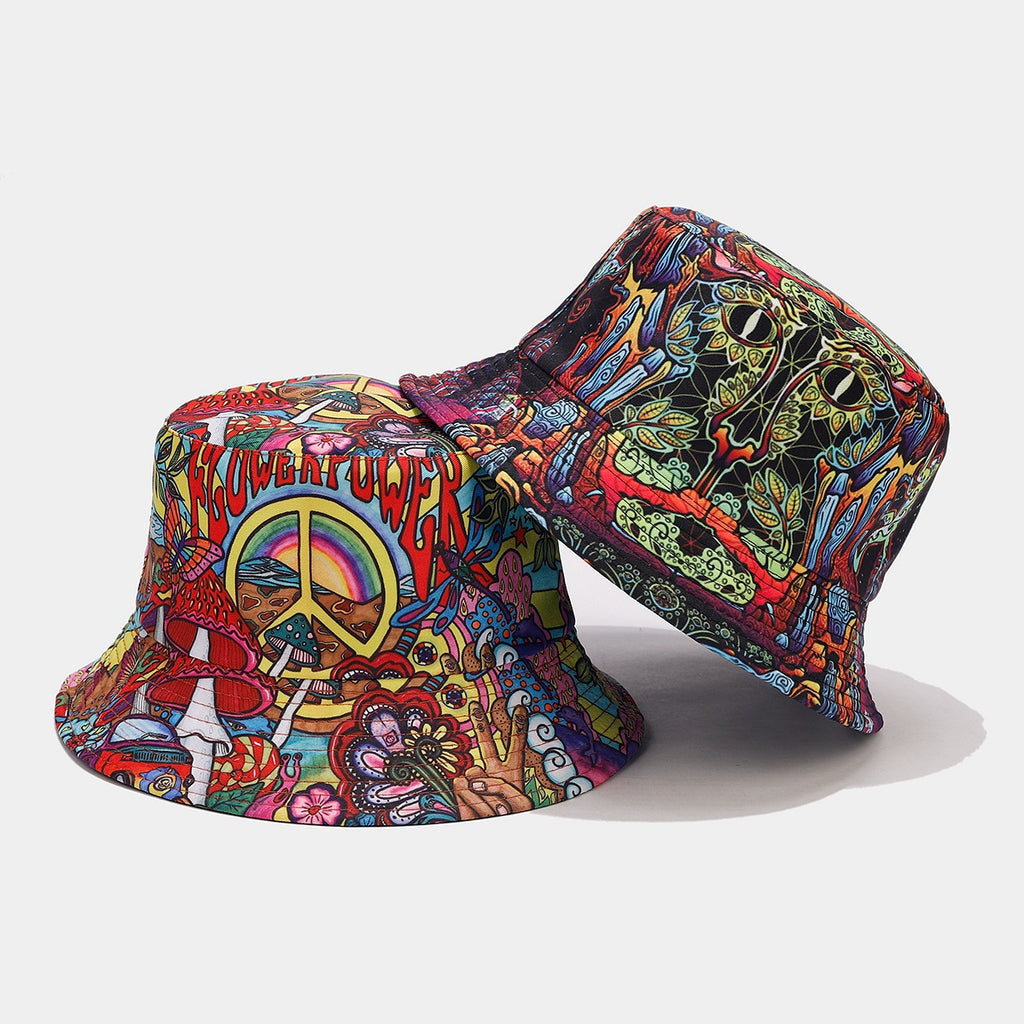 Reversible Graffiti Print Bucket Hat-Splashis, alternate view 4