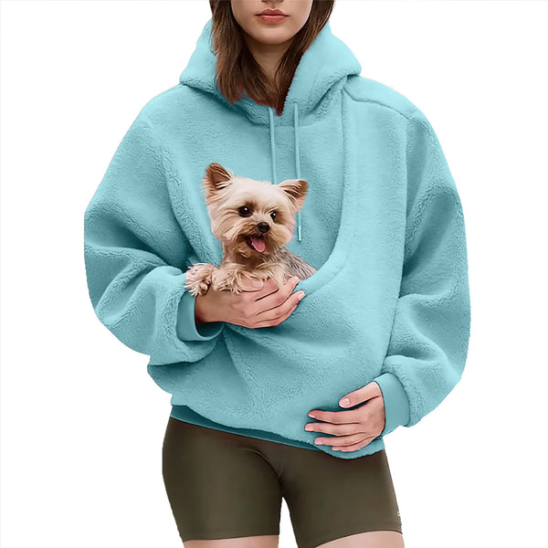 Unisex Hoodie with Large Front Pouch Pocket-Splashis, Sky Blue, view 2