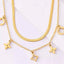 Double layered charm necklace in titanium steel — primary view
