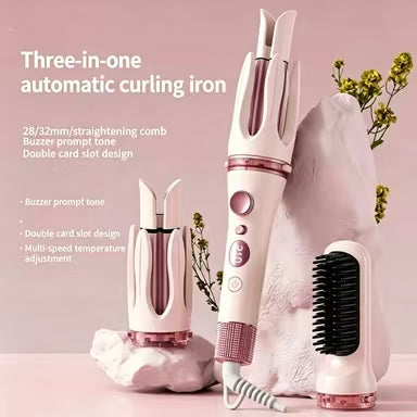 3-in-1 Curling Iron and Straightening Comb Set, product view 7