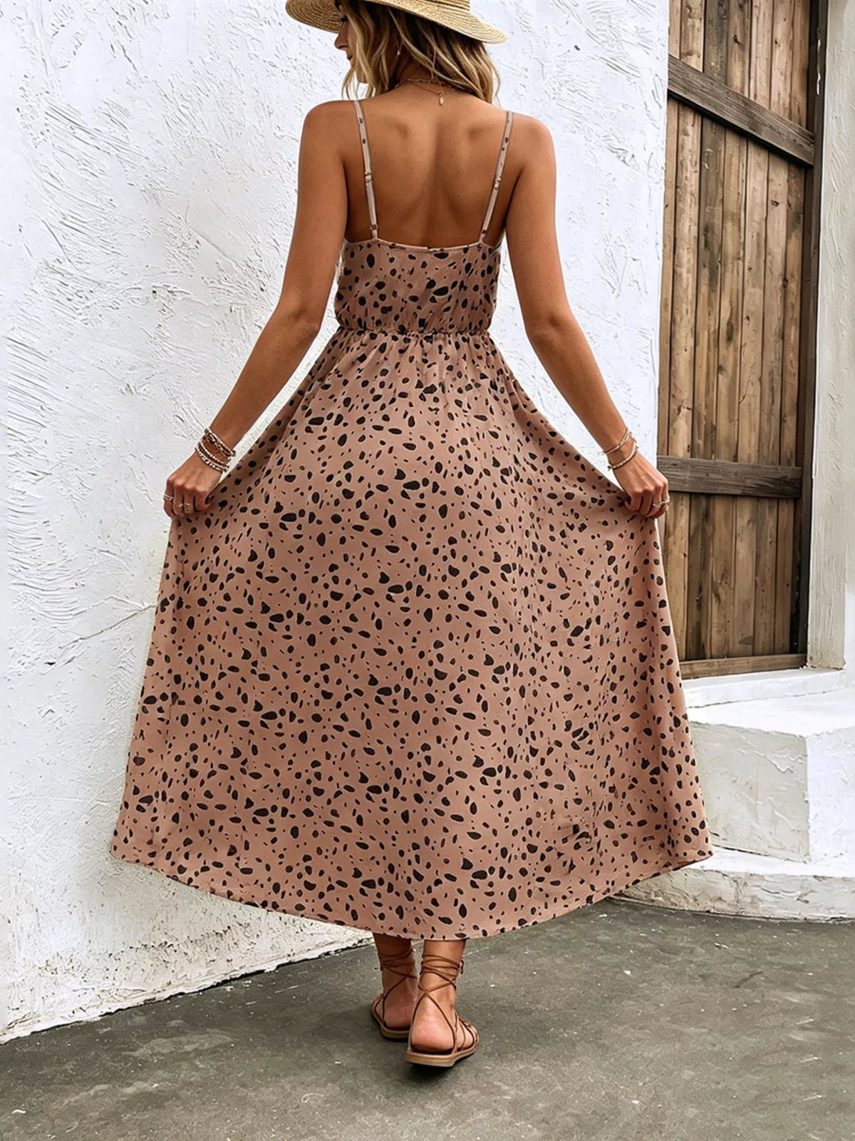 Floral Print Spaghetti Strap Midi Dress, product view 12