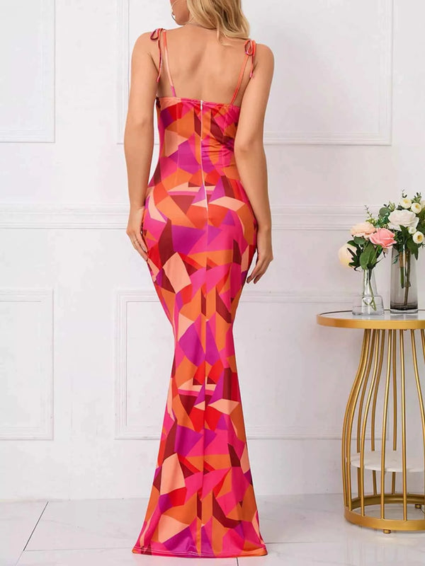 Floral tie strap maxi dress — additional view 8