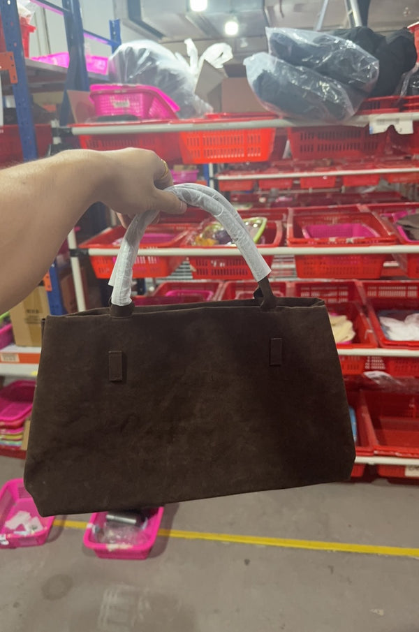 Faux Suede Tote Bag for Women – Large Capacity Shoulder Handbag, product view 14