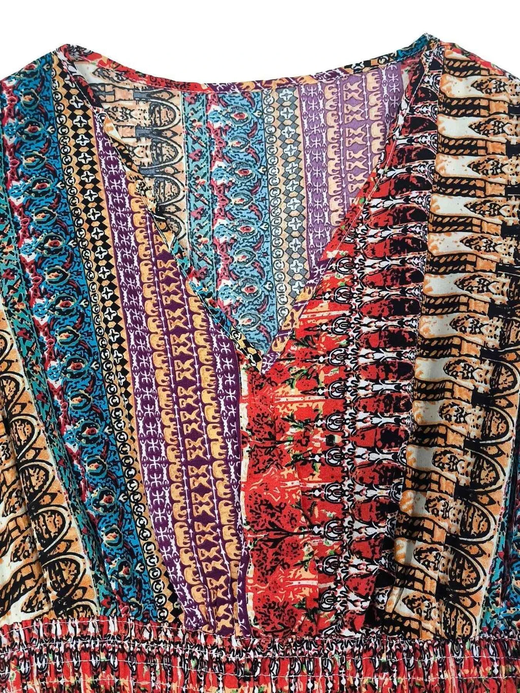 Boho print ruffle sleeve slit dress — additional view 8
