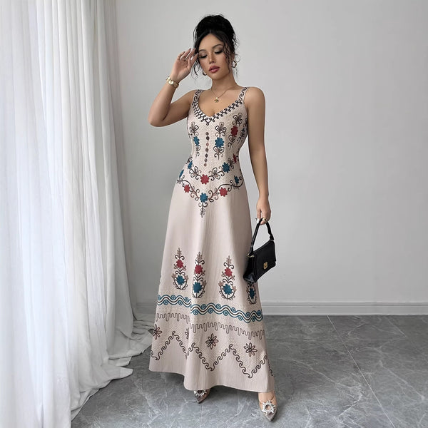 Floral Print Slip Midi Dress for Women, shown in a clear product image