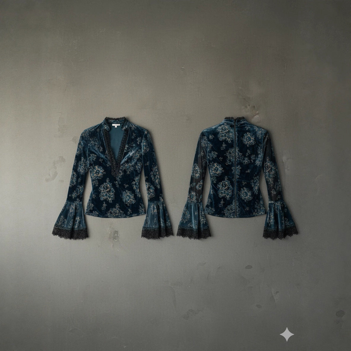 Blue bohemian casual top product image