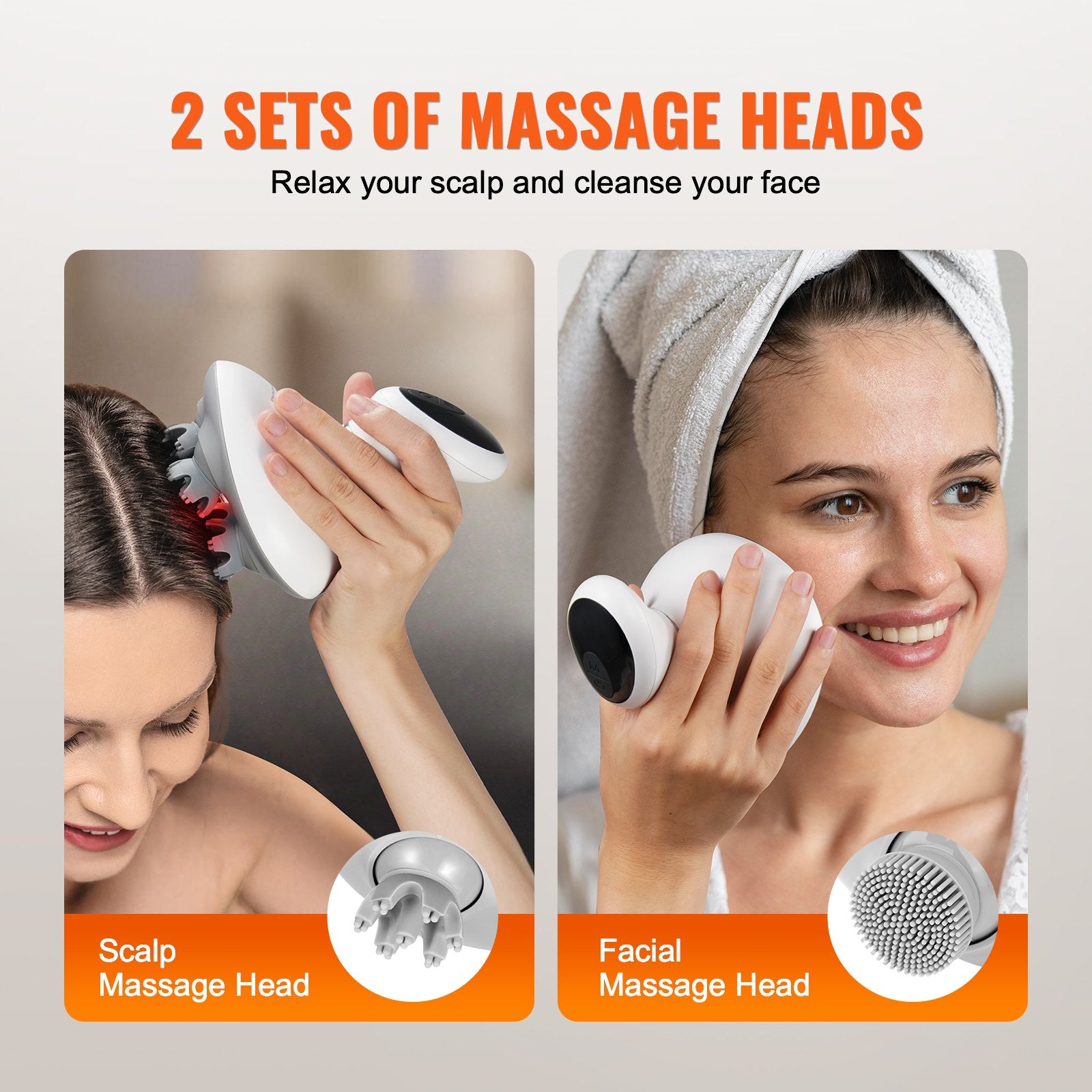 Rechargeable Electric Scalp Massager - Water-Resistant & Portable, angled product view
