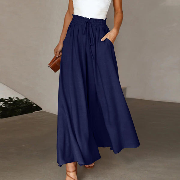 High-waisted wide-leg dress pants product image