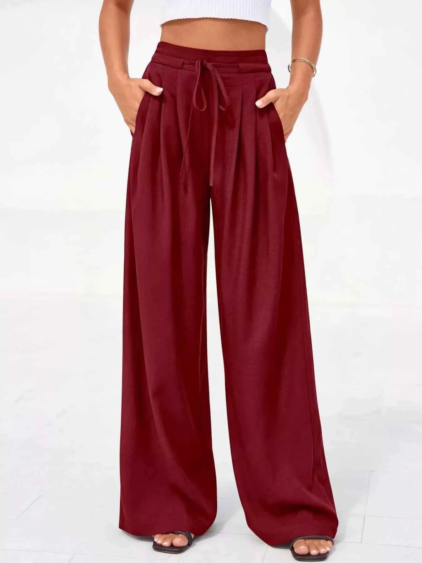 Plus size high-waisted wide-leg pants — additional view 11