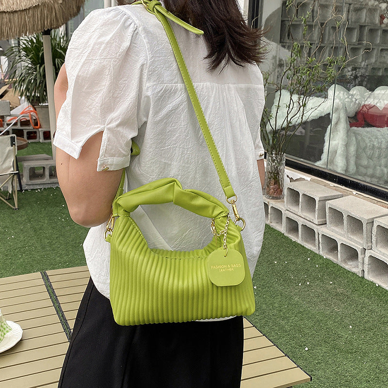 Pleated Cloud Crossbody Bag – PU Leather Shoulder Tote for Women, side product view