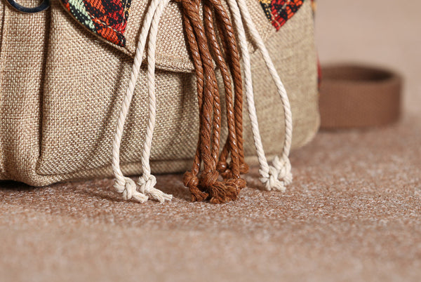 Product detail photo of Canvas Tassel Backpack, blue, everyday style