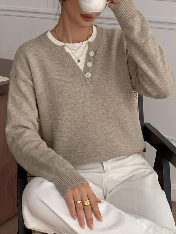 Dropped Shoulder Long Sleeve Sweater view 2