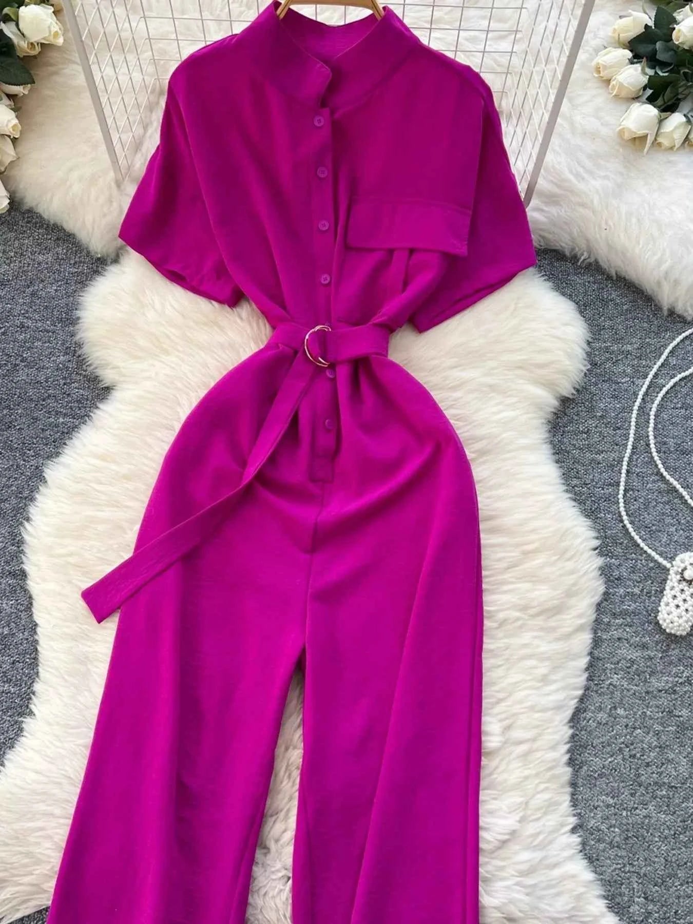 Casual Elegant Button Jumpsuit-Jumpsuit-Splashis-Splashis