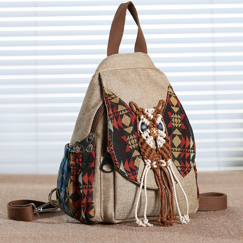 Main product photo of Canvas Tassel Backpack, blue, everyday style