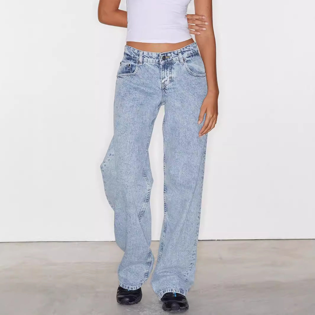 Straight-leg denim styling