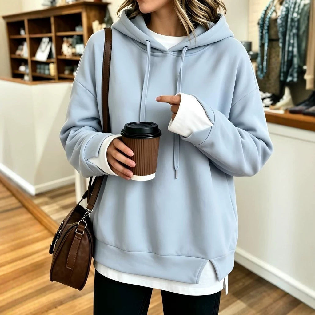 Women's Layered-Look Hooded Sweatshirt-Splashis, alternate view 1