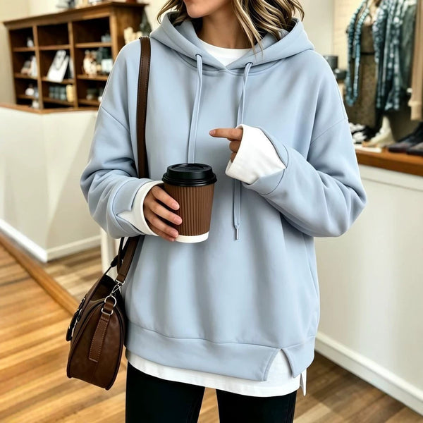 Women's Layered-Look Hooded Sweatshirt-Splashis, alternate view 1